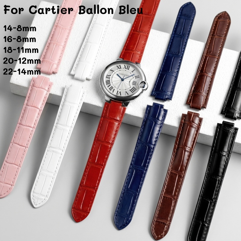 Cartier Watch Ballon Bleu - Deri saat kayışı çift dışbükey Lug