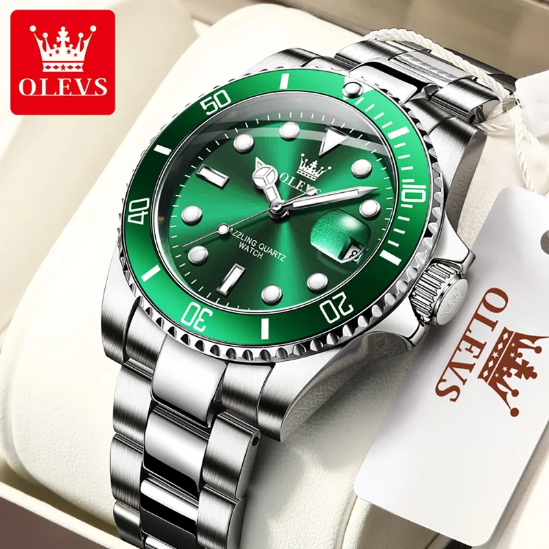 Rolex Watch Datejust - OLEVS Orijinal Quartz saat Erkekler için