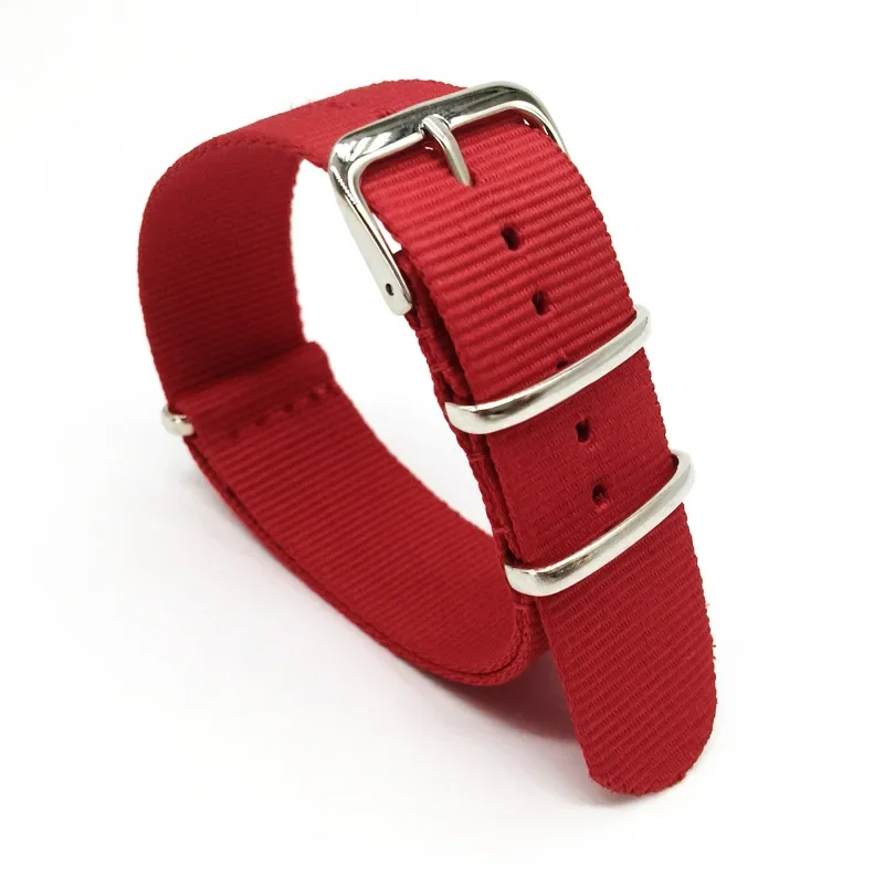 Nato Strap Nylon - Kırmızı Naylon Kayış Erkek ve Kadın